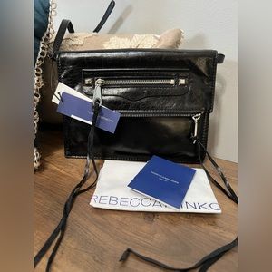 Rebecca Minkoff Black Leather Regan Clutch